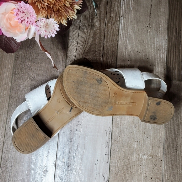 Tommy Hilfiger White Twolaya Faux Leather Slingback Heeled Sandals 7.5M Women's - Picture 4 of 16